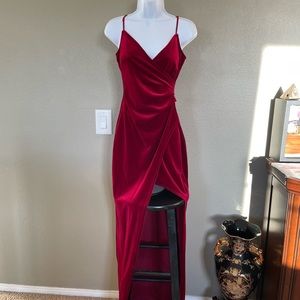 Red velvet dress